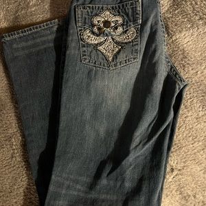 Mens buckle black jeans